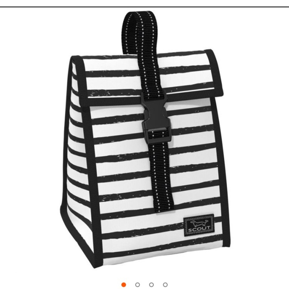Scout doggie bag lunch NWT black white striped